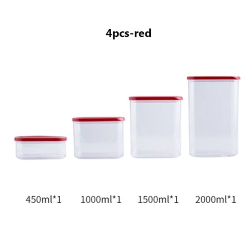 Pojemniki Do Żywności  - Przeźroczyste - 0.45L 1.0L 1.5L 2.0L - OKAZJA 1.5L- Czerwony na Arena.pl