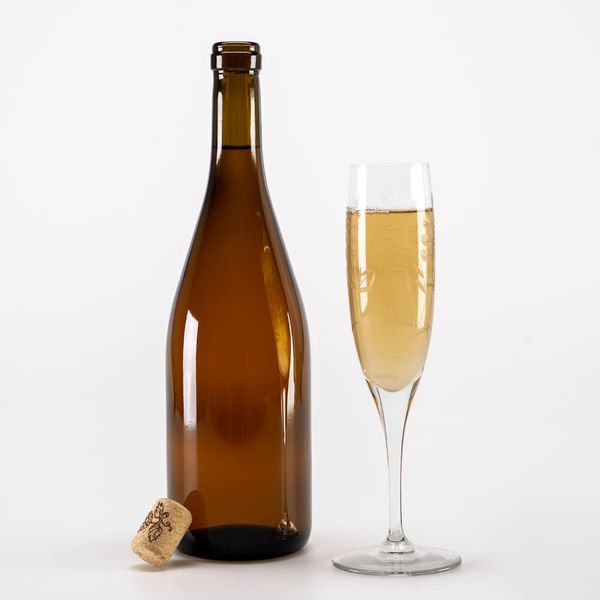 15 x Butelka BURGUNDY brązowa na wino szampana 750 ml + korki na Arena.pl