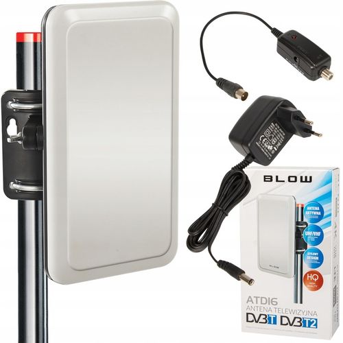 MOCNA ANTENA PANELOWA AKTYWNA ZEWNĘTRZNA TV DVB-T2 MUX-8 FILTR LTE UHF VHF na Arena.pl