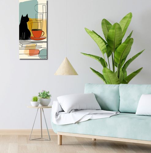 Obraz 30x70cm Kot i Kawa na Arena.pl