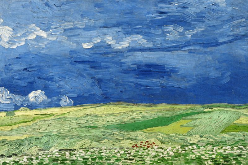 Plakat 60x40cm Wheatfield under Thunderclouds, Van Gogh Vintage zdjęcie 1