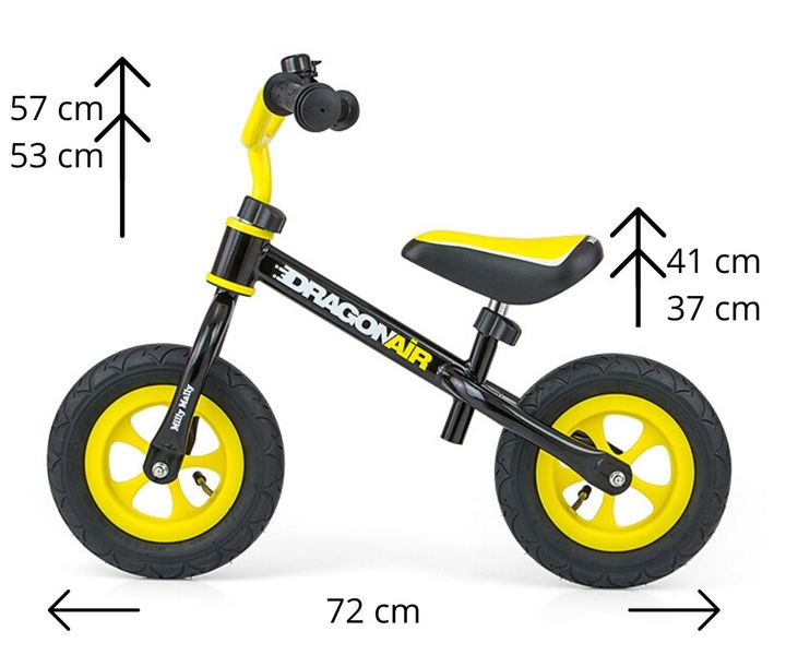 MILLY MALLY Rowerek biegowy DRAGON AIR Black zdjęcie 1