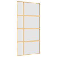 Drzwi przesuwne, złote, 102,5x205 cm, mrożone szkło ESG