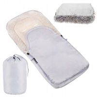 Śpiworek do wózka 4w1, mufka, śpiwór do sanek, gondoli z torbą 90 cm szaro-beżowy