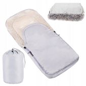 Śpiworek do wózka 4w1, mufka, śpiwór do sanek, gondoli z torbą 90 cm szaro-beżowy