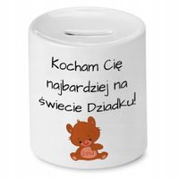 Skarbonka Dzień Dziadka Kocham Cie Najbardziej Z Nadrukiem Ze Zdjęciem