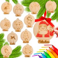 Prezent na Mikołajki Bombka drewniana do malowania kolorowania dla dzieci