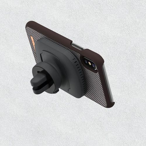 Materiałowe etui iPhone Xs X (Dark Brown Pattern 1) na Arena.pl