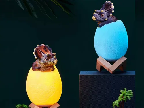 Lampka nocna dinozaur triceratops jajko rgb led jajo świecące dla dzieci na Arena.pl