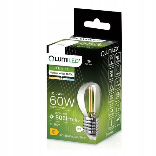 6x Żarówka LED E27 Kulka 7W 806lm 4000K Neutralna CCD 360° Filament na Arena.pl