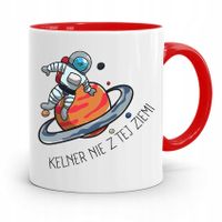 Dla Kelnera Kubek Czerwony Kelner Nie Z Tej Ziemi Z Nadrukiem Ze Zdjęciem