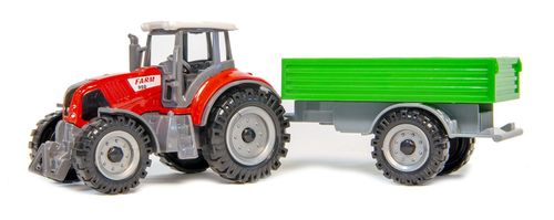 Traktor z przyczepą czerwony na Arena.pl