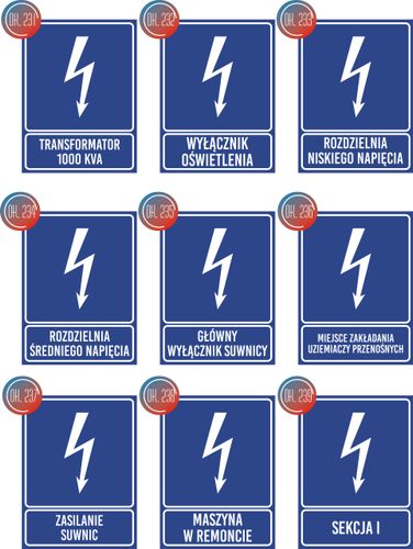 Tabliczka informacyjna - Transformator 1000 KVA grawer piktogram 20x6 cm na Arena.pl