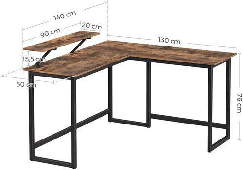 Duże biurko 130x140 rustykalny brąz loft komputerowe GAB na Arena.pl