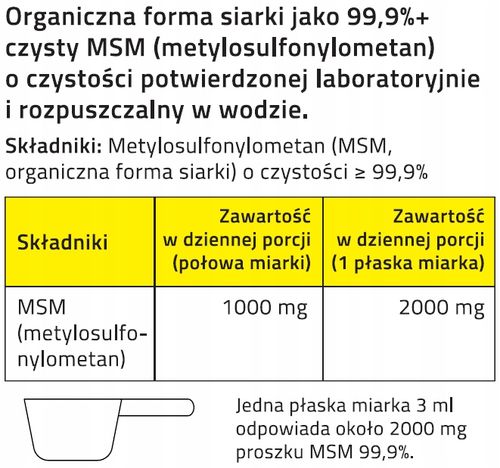 Proton Labs MSM 99,9% PURE Siarka Organiczna Czysty Proszek 250g NA STAWY na Arena.pl