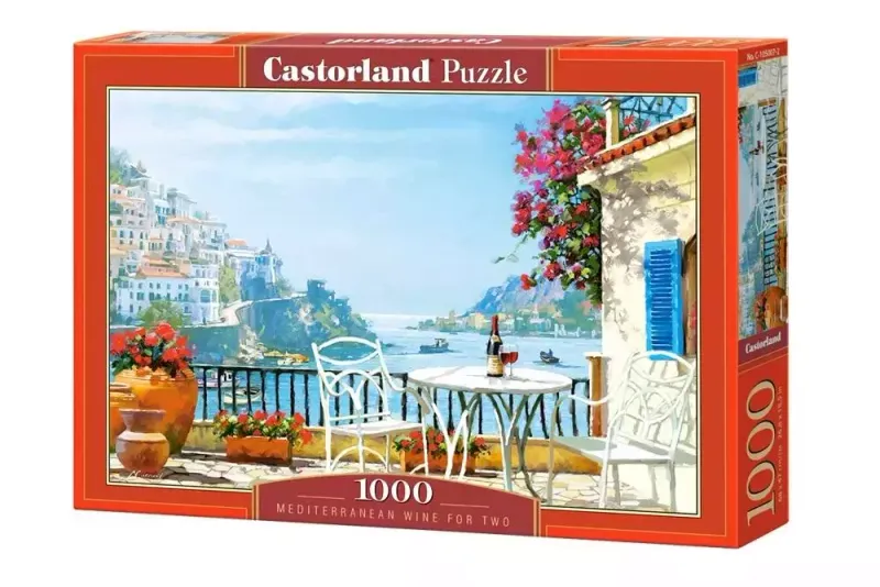 Puzzle 1000 elementów. Mediterranean Wine for Two zdjęcie 1