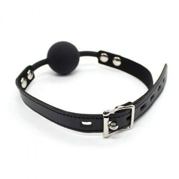 Knebel-Ball Gag + Block (Nero) zdjęcie 3