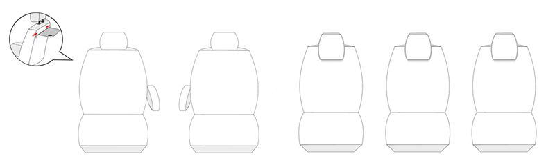 Citroen Berlingo II XTR od 2008 Pokrowce fotele szyte na miarę zdjęcie 6