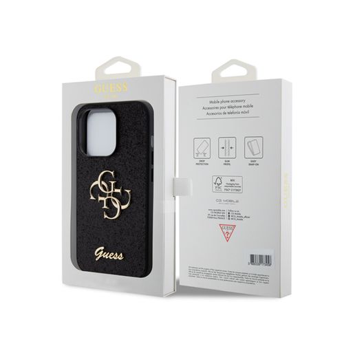 Guess Glitter Script Big 4G - Etui iPhone 15 Pro (czarny) na Arena.pl