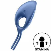 satisfyer swordsman niebieski - pierścień wibrujący z regulacją i