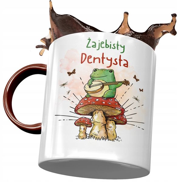 Kubek Bordowy Dla Dentysty Żajebisty Dentysta Z Nadrukiem Ze Zdjęciem zdjęcie 1
