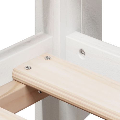 Łóżko na antresoli, z drabiną i dachem, białe, 90x200 cm, sosna na Arena.pl