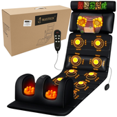 Mata masująca wibracyjna z grzaniem kark plecy nogi Shiatsu 5w1 MAXTECH