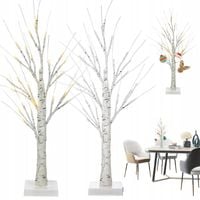 DEKORACYJNE DRZEWKO BRZOZOWE 60CM, 24 LED, GIĘTKIE GAŁĘZIE - 2 SZTUKI