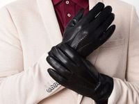 RĘKAWICZKI SKÓRZANE MĘSKIE PRIUS OCIEPLANE SKÓRA CZARNE