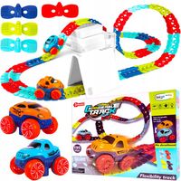 ELASTYCZNY TOR WYŚCIGOWY CHANGEABLE TRACK 195 EL DŁUGI 400CM + AUTKO LED