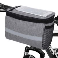 sakwa rowerowa na kierownicę z odblaskiem szary