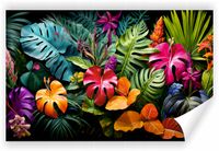 Fototapeta PREMIUM STRUKTURA ZMYWALANA egzotyczne tropikalne kwiaty