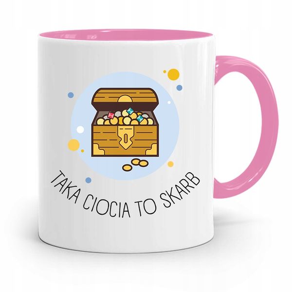 Kubek Różowy Dla Cioci Taka Ciocia To Skarb! Z Nadrukiem Ze Zdjęciem zdjęcie 1
