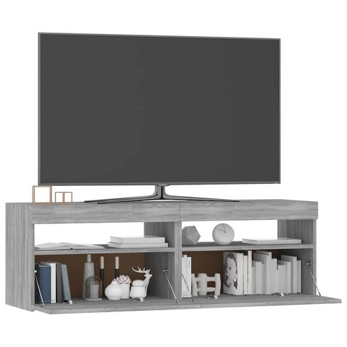 Szafka pod TV z LED, szary dąb sonoma, 120x35x40 cm na Arena.pl