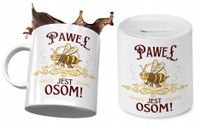 Dla Pawła Zestaw Kubek + Skarbonka Na Prezent Z Nadrukiem Ze Zdjęciem