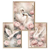 Zestaw trzech plakatów dla dzieci Łabędzie i Peonie