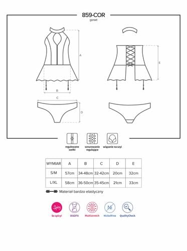 gorset ze spódniczką figi komplet obsessive l/xl na Arena.pl