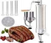 NADZIEWARKA DO KIEŁBAS WĘDLIN 3KG INOX WYCISKARKA MIĘSA SZPRYCA PIONOWA