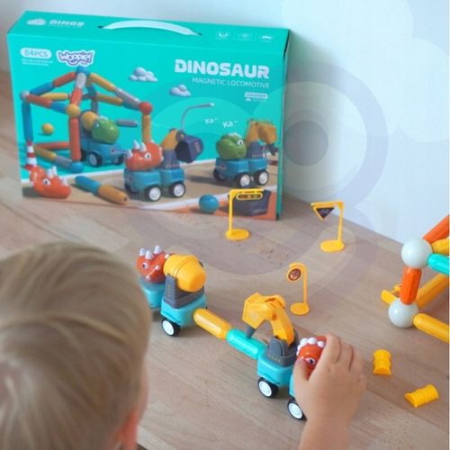 Klocki Magnetyczne Dinozaury Konstrukcyjne 84 el. WOOPIE na Arena.pl