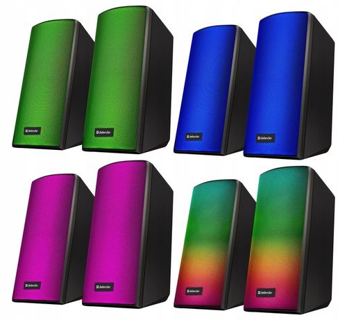 GŁOŚNIKI 2.0 DO LAPTOPA PC KOMPUTEROWE GAMINGOWE LED RGB USB 5V 8W DEFENDER na Arena.pl