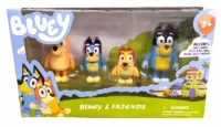 Zestaw 4 Figurki Piesek Bluey Bingo Tata i Mama Rodzinka Piesków Na Prezent