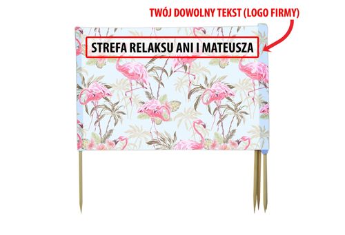 PARAWAN PLAŻOWY Różowe flamingi z indywidualnym napisem 5 PANELI 74.5 na Arena.pl