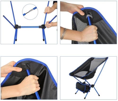 KRZESŁO TURYSTYCZNE SKŁADANE WĘDKARSKIE KEMPINGOWE NIEBIESKIE 2 SZTUKI na Arena.pl