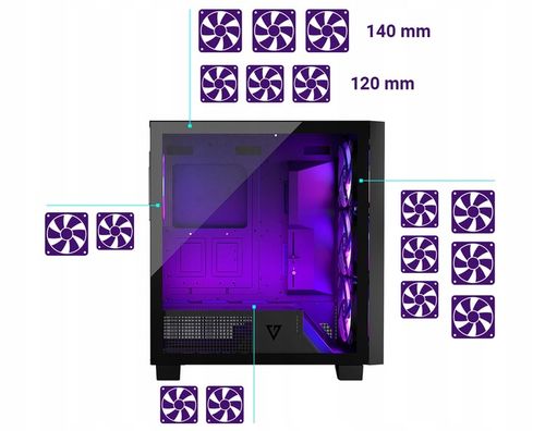 Gamingowa obudowa MODECOM VOLCANO PERUN APEX ARGB MIDI Black czarny na Arena.pl