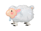 Balon Foliowy Chodząca Owca - Z nóżkami - 62.7 x 45 cm - PURKA