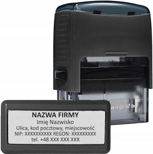 WAGRAF B3 - Pieczątka do 6 wersów - FIRMOWA - 12 kolorów obudowy do wyboru na Arena.pl