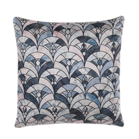 Poduszka dekoracyjna 45 x 45 cm niebiesko-beżowa KOODAL