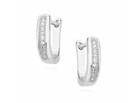 Eleganckie rodowane srebrne kolczyki z cyrkoniami srebro 925 Z1442E