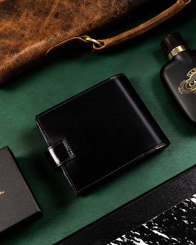 duży, skórzany portfel męski na zatrzask - rovicky na Arena.pl