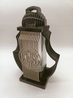 Znicz Czarny harfa znicze kapliczka lampion szklany dekoracyjny duży 32cm